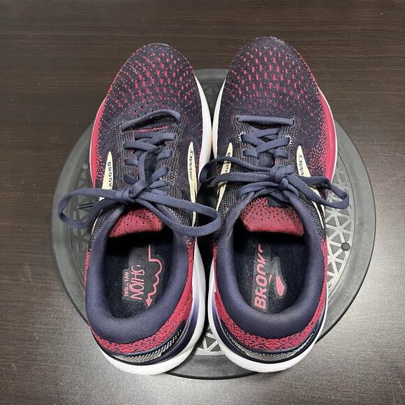 Brooks Ghost 16 Womens Sz 9.5B Peacoat Raspberry Lace Up Athletic Running Shoes - Picture 5 of 10